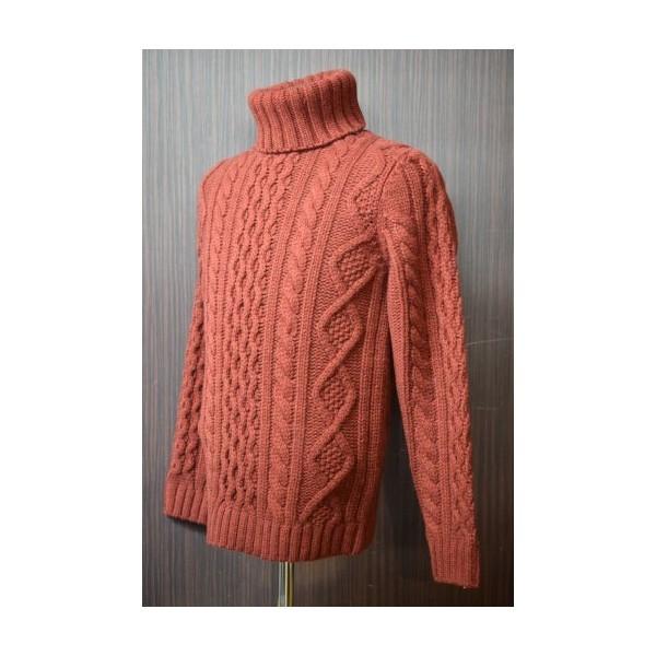 JELADO（ジェラード） タートルネックケーブルニット ワイン