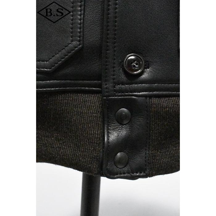 別注 ワイツーレザー Y'2 LEATHER レザージャケット SHEEP SKIN Type A-1 DARK BROWN COTTON LININGの画像