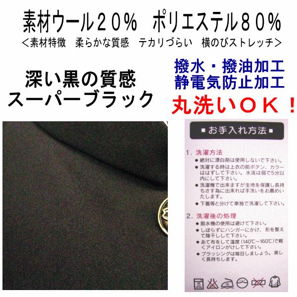 【送料無料】PurePort標準型学生服上着/カッコイイ！スマートスタイル標準型学生服ウール混 