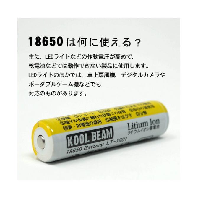 KOOL BEAM 18650 リチウムイオン充電池 2600mAh(陸上自衛隊/迷彩/小物