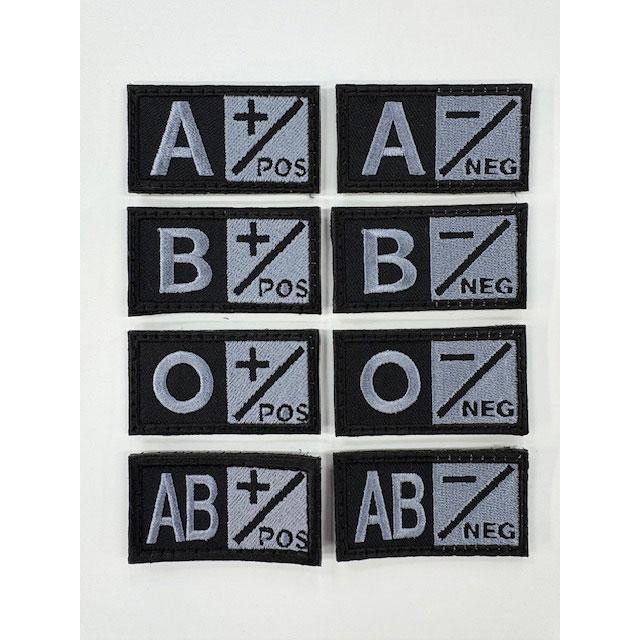 血液型パッチBLK(陸上自衛隊/迷彩/ワッペン/おみやげ/記念品/サバゲー