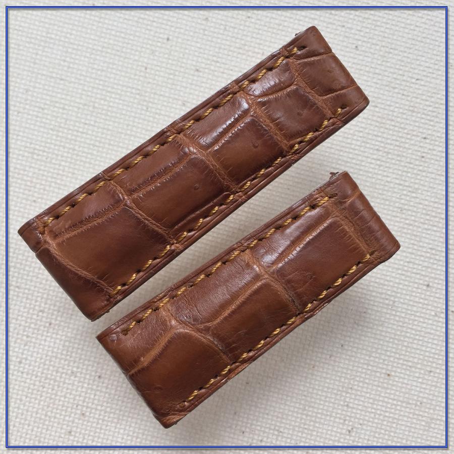 SALE！ロレックス デイトナ 別注品 Dバックル専用 ワニ革 特注 5/6 Sサイズ ITALY BROWN ブラウン クロコダイル 時計ベルト 竹符模様 バネ棒付 革アツ