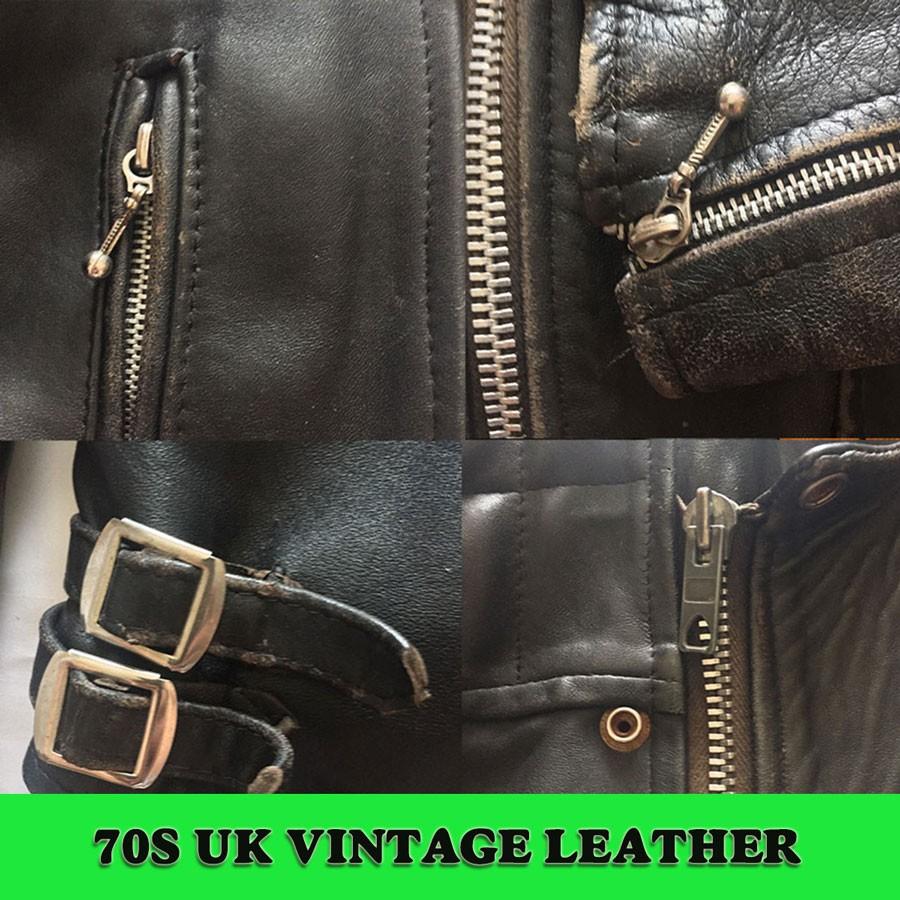 70s VTG JKT 03 サイズM VINTAGE UK MODEL ライダース DEAD STOCKの画像