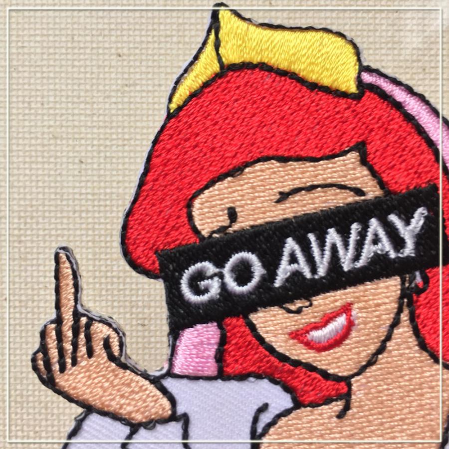 海外買付 / VINTAGE LA / MC PATCH  GO AWAY クイーン ★ アイロン対応｜baron4313uvular｜03