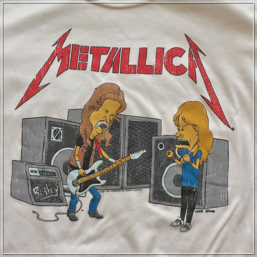 やわらか素材！VTG-T METALLICA x ビーバス ロックTシャツ サイズ S ・M・L -  1点物｜baron4313uvular｜02