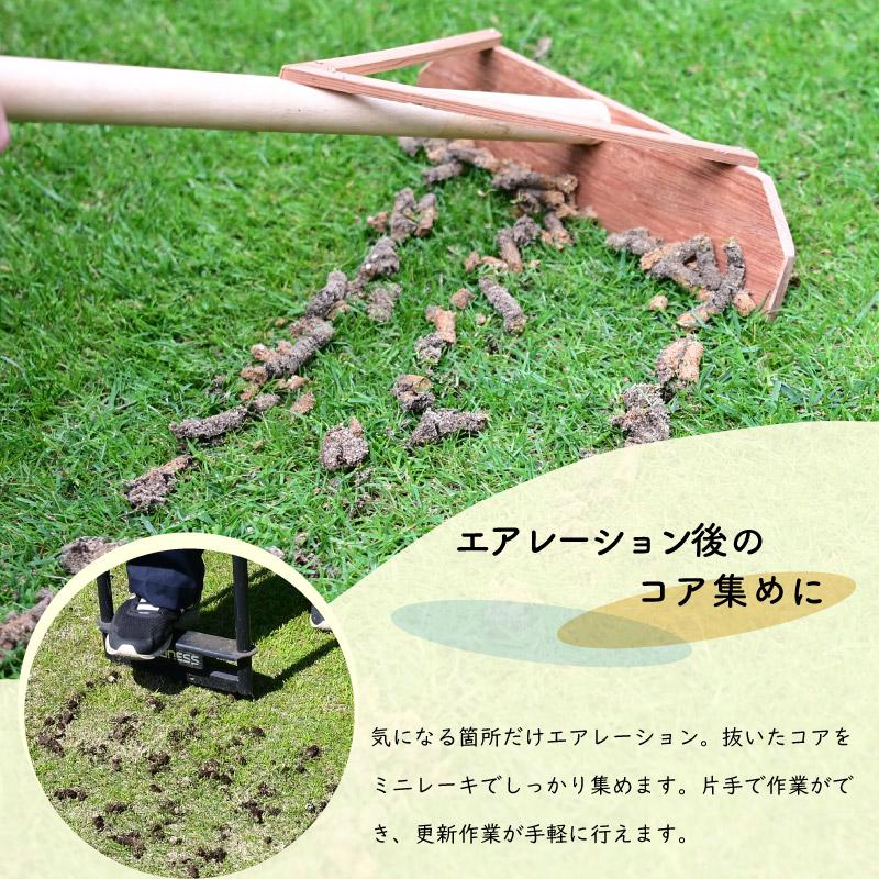 芝生目土ミニレーキ 木製レーキ : 芝生のことならバロネス