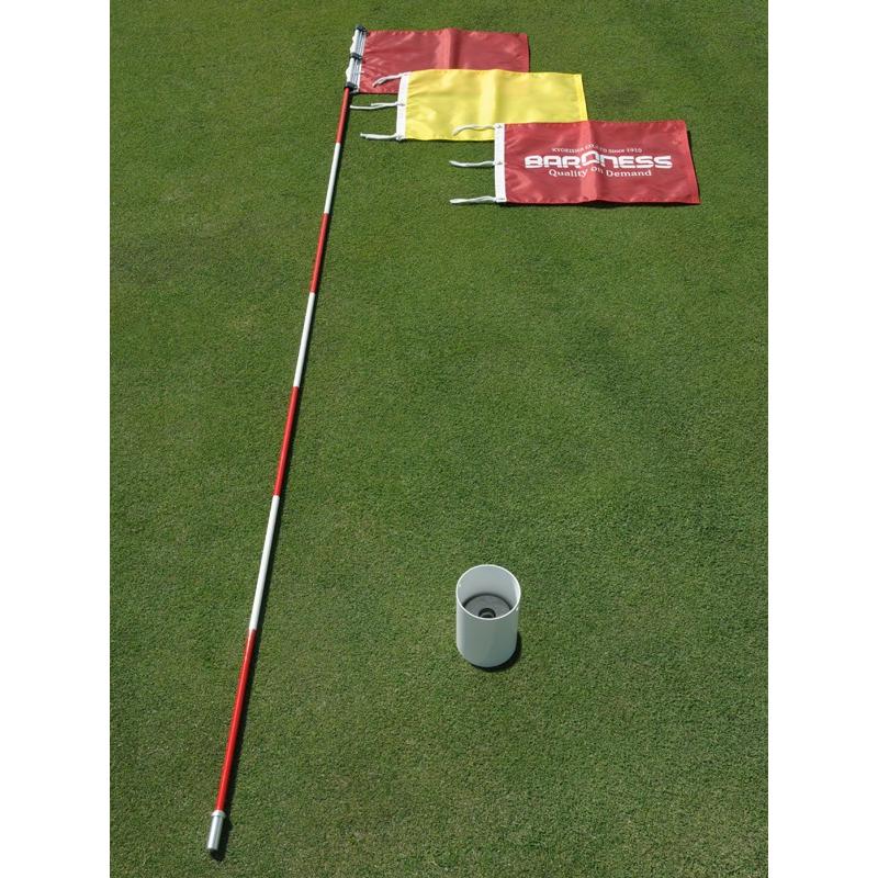 ゴルフ パッティング グリーンセット ホールカップ発音板付＆ポール 白
