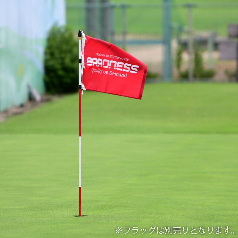 ショートポール 赤白ストライプ ゴルフ ゴルフ場 パッティンググリーン