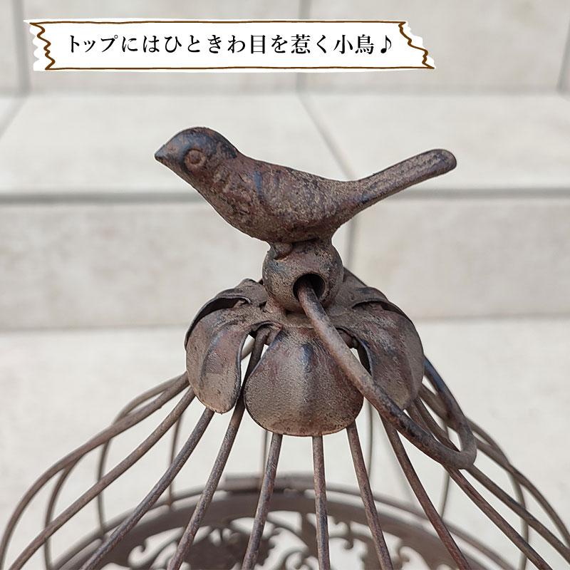 アンティーク調 フラワーバードケージ Mサイズ ココヤシ付き