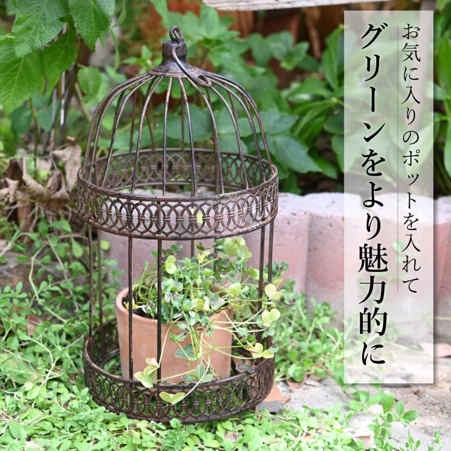 アンティーク調 アレンジ フラワーバードケージ ブラウン Mサイズ