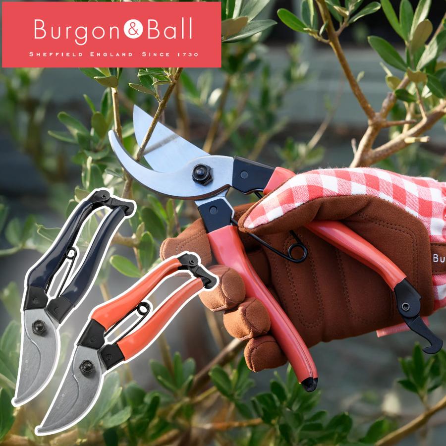 英国ブランド Burgon & Ball バイパス剪定鋏 ネイビー レッド MAX25mm