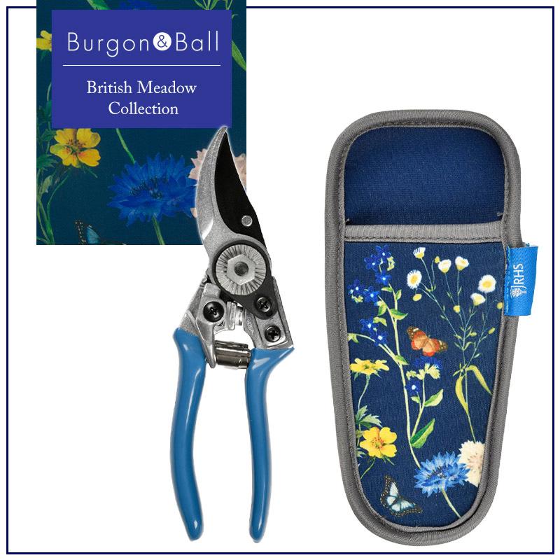 Burgon&Ball ブリティッシュ メドウ 剪定はさみ＆ホルスターセット ケース付き ブルー ギフト 英国ブランド