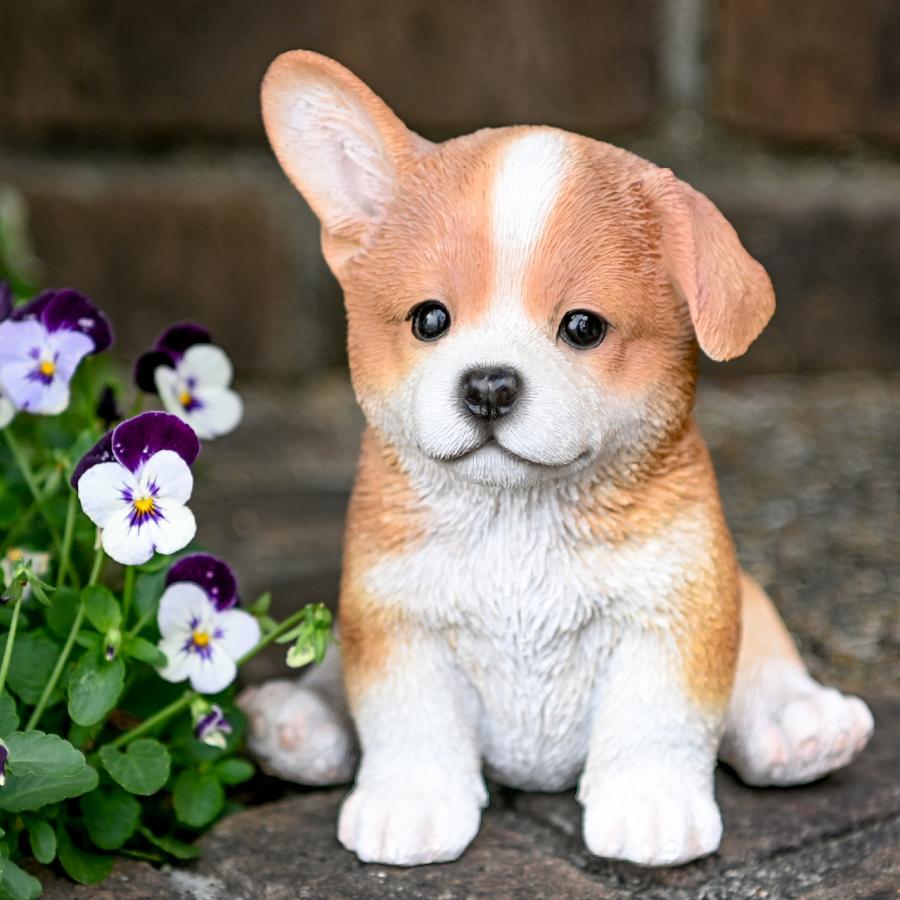 ガーデンオーナメント 子犬 ダックス コーギー 置物 オブジェ 屋外