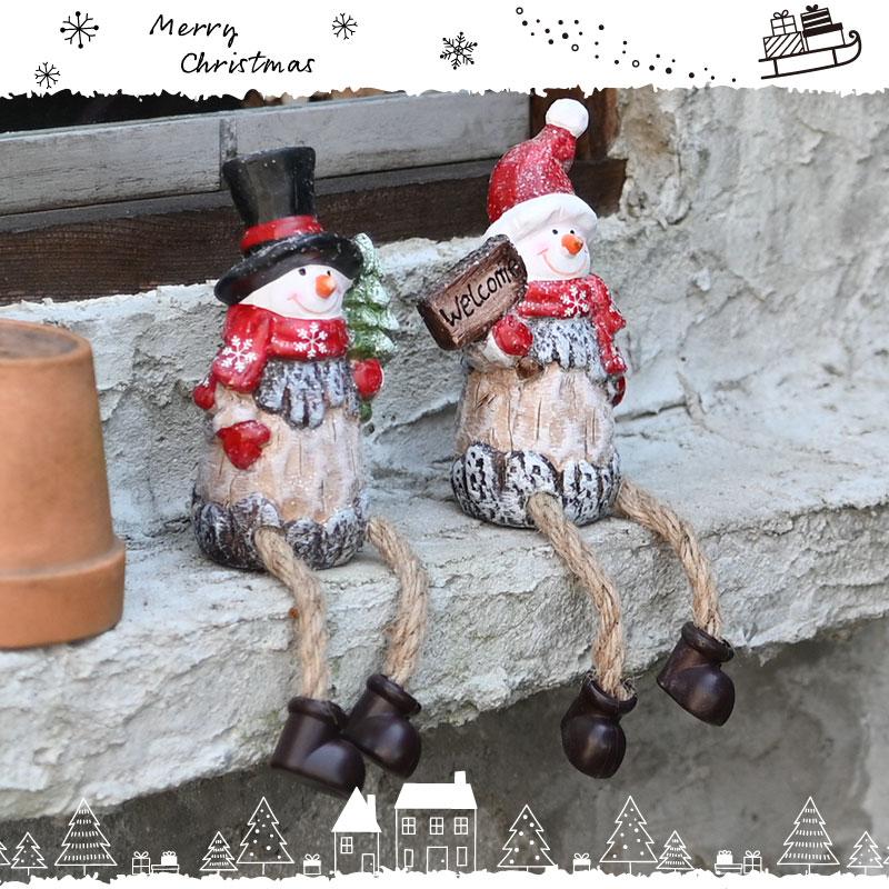 足ブラ人形 スノーマン 2点セット クリスマス 雪だるま ギフト オブジェ 飾り 置物 雑貨 かわいい おしゃれ ギフト｜baroness｜04