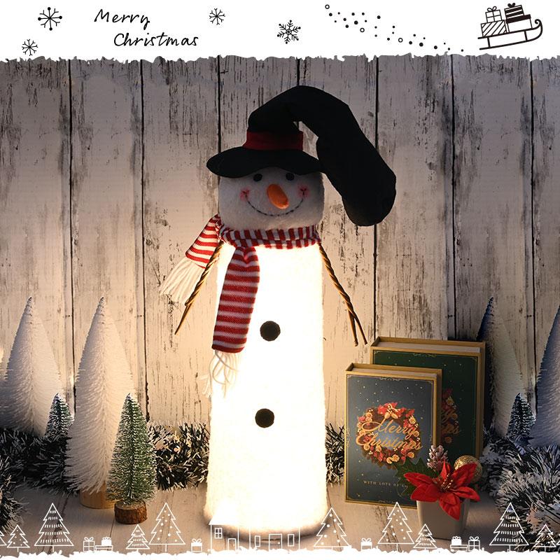 光るクリスマスオブジェ スノーマン オーナメント 雪だるま 人形 光るクリスマスオブジェ スノーマン オーナメント 雪だるま 人形