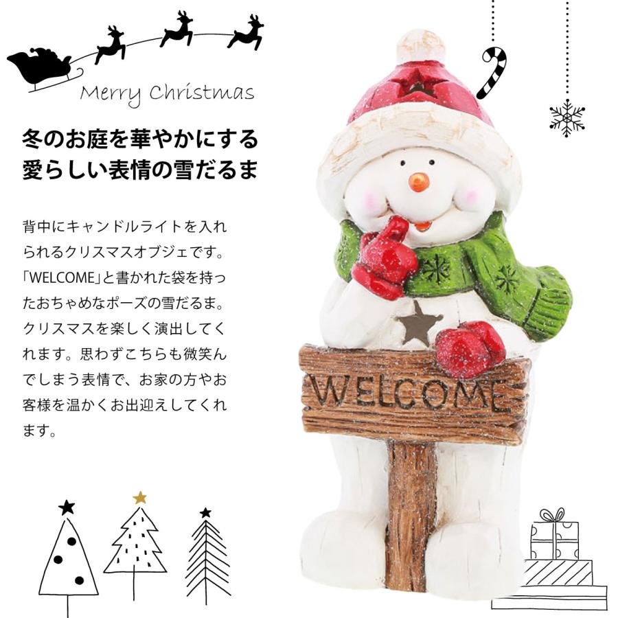 クリスマス オブジェ スノーマン 雪だるま 高さ34cm 飾り 人形 置物