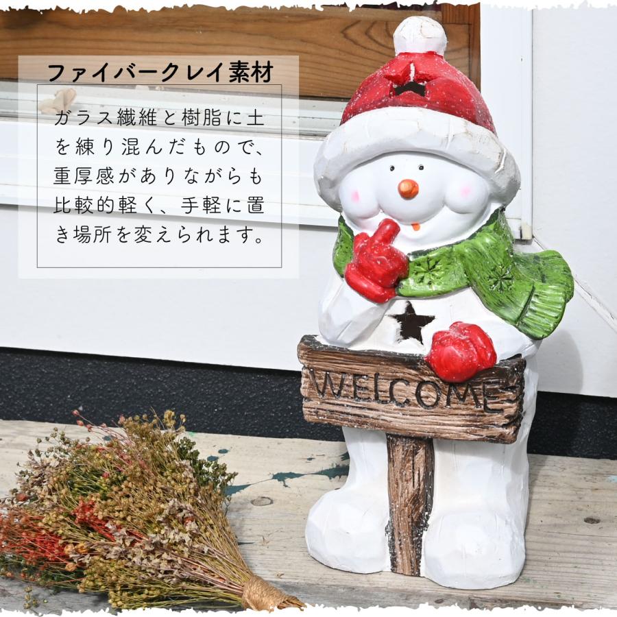 クリスマス オブジェ スノーマン 雪だるま 高さ34cm 飾り 人形 置物