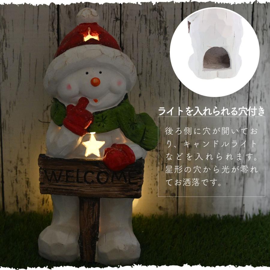 クリスマス オブジェ スノーマン 雪だるま 高さ34cm 飾り 人形 置物