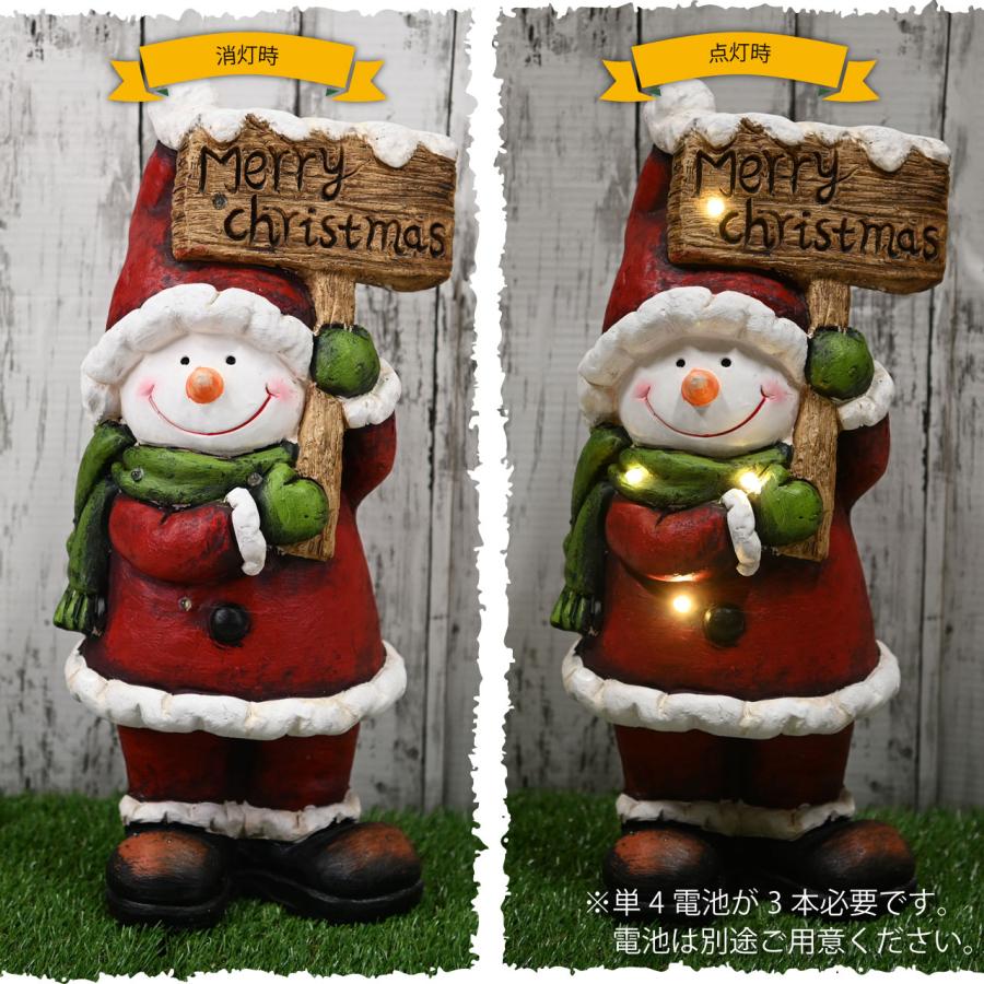クリスマス オブジェ スノーマン 雪だるま 高さ46cm 飾り 人形 置物