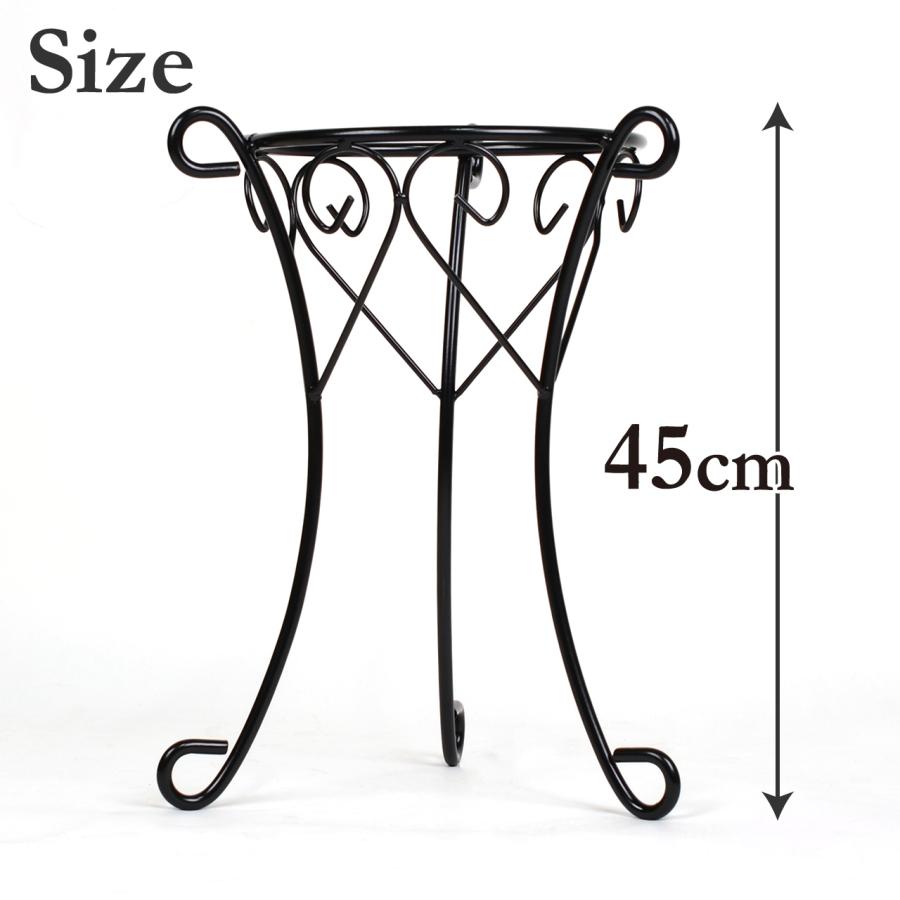 フラワースタンド アイアン製 Mサイズ ブラック 花台 屋外 ワイヤー
