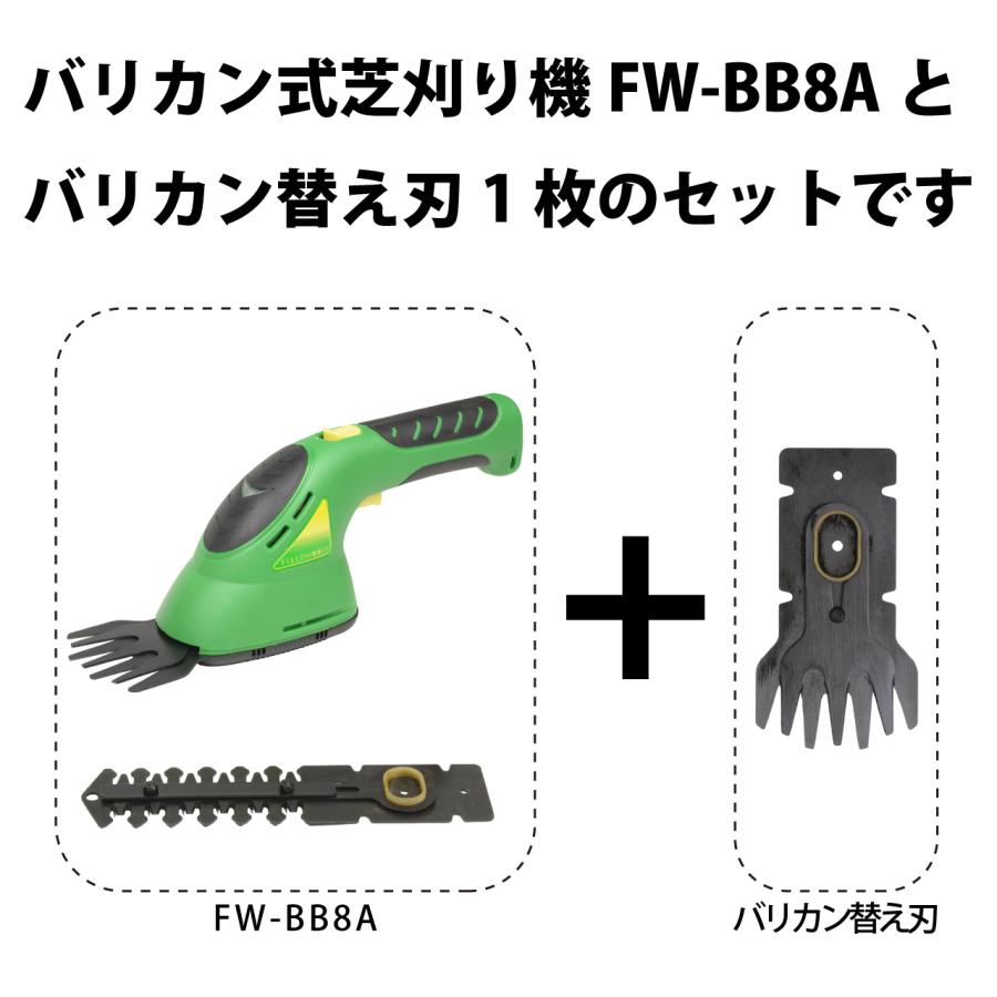 充電式芝刈り機 FIELDWOODS 芝生用バリカン FW-BB8A バリカン替え刃1枚セット |  | 01