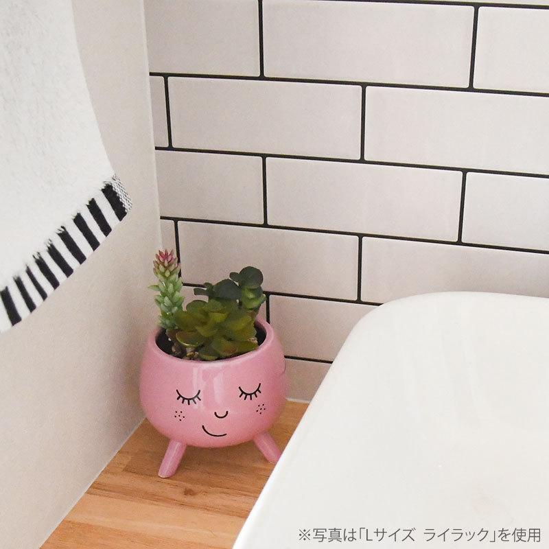 IVYLINE 脚付きフェイスポット Lサイズ ミントグリーン 直径約10cm