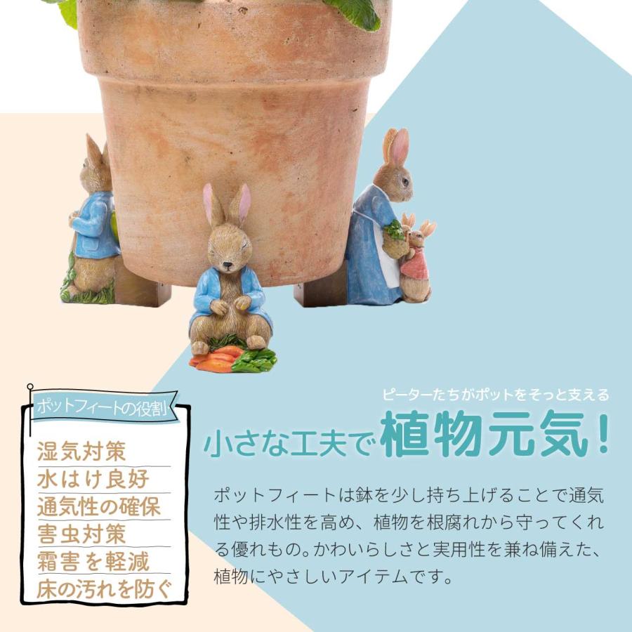 ピーターラビット　ガーデニング　壺　おまとめ　フェーブ　フェーヴ　フランス ピーターラビット ポットフィート 3個セット ジョウロ お母さん