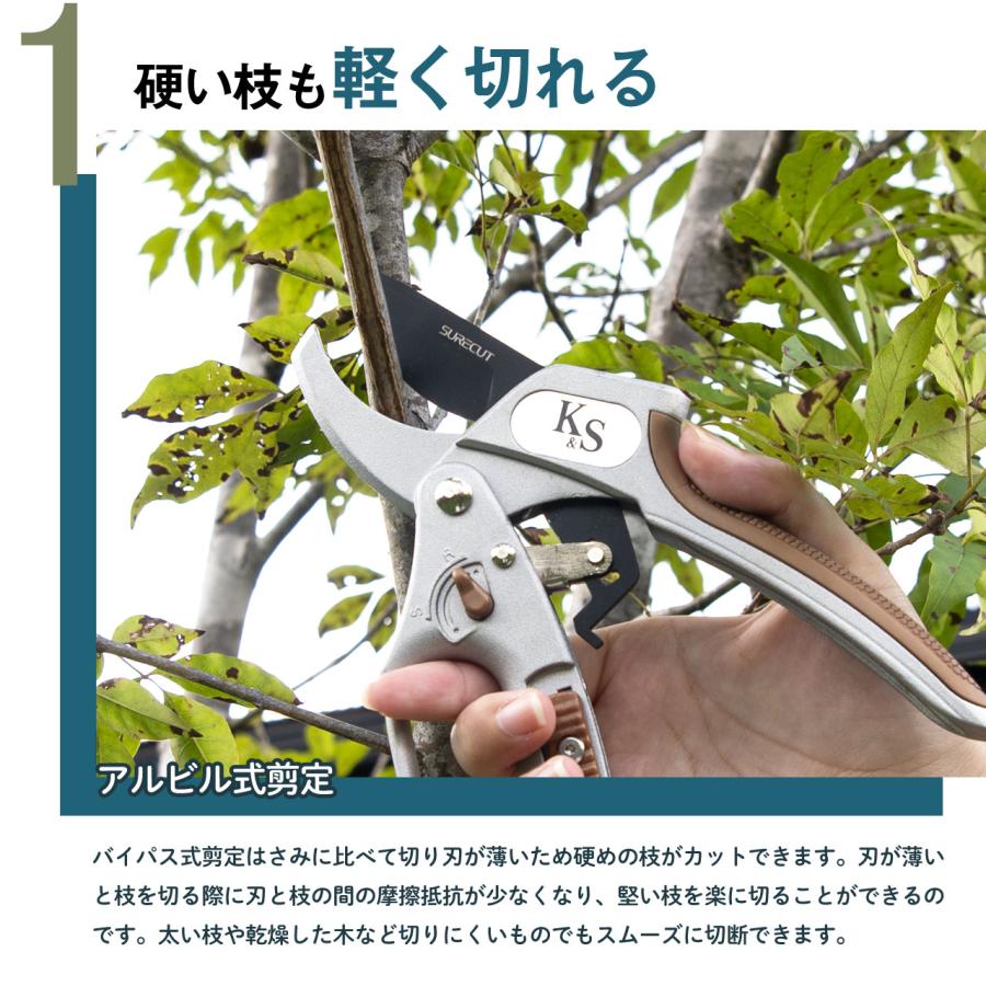英国 Kent&Stowe ケント＆ストウ ラチェット剪定鋏(剪定ばさみ