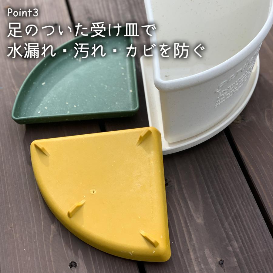 コーナーエコポット200 27cm 3L プランター＆受け皿セット 植木鉢 階段
