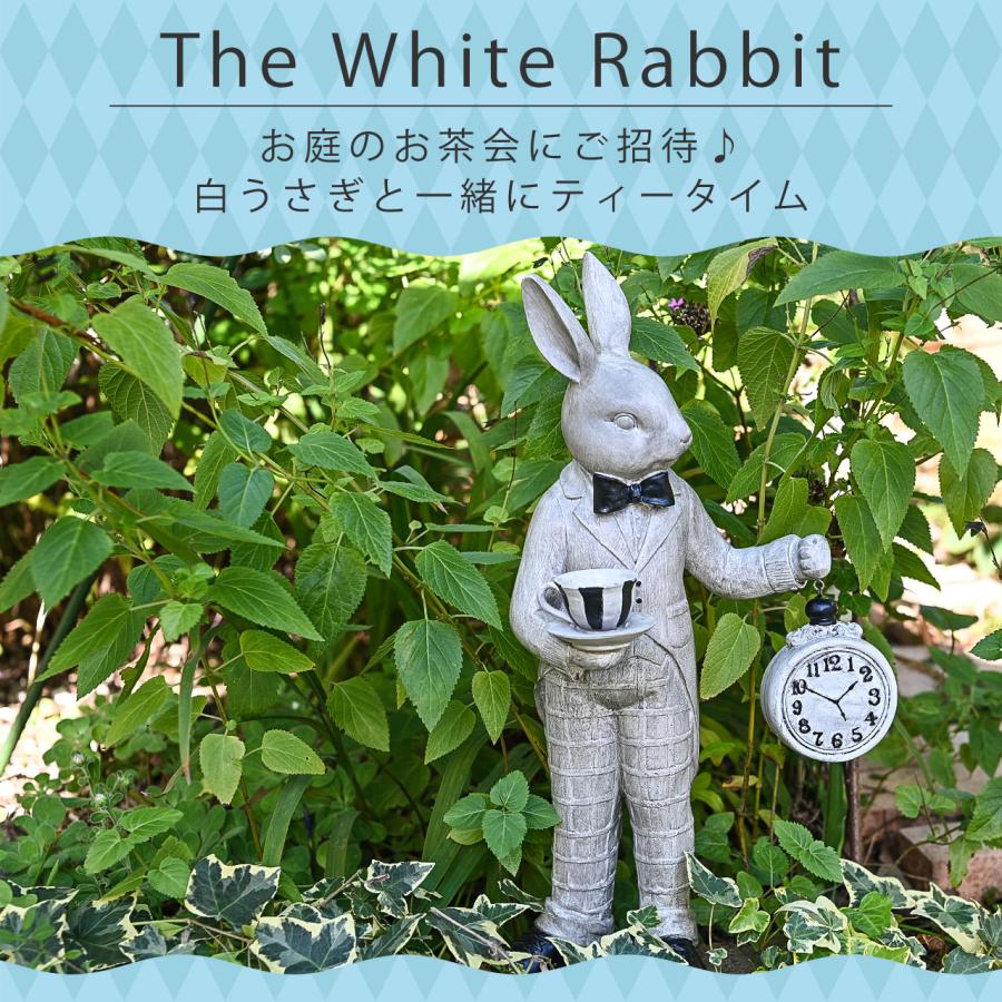 オーナメント ラビット 時計 アリス お茶会 うさぎ 置物 ディスプレイ
