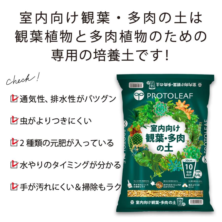 プロトリーフ 室内向け観葉・多肉の土10号鉢用 8.4L 用土 軽い 軽量