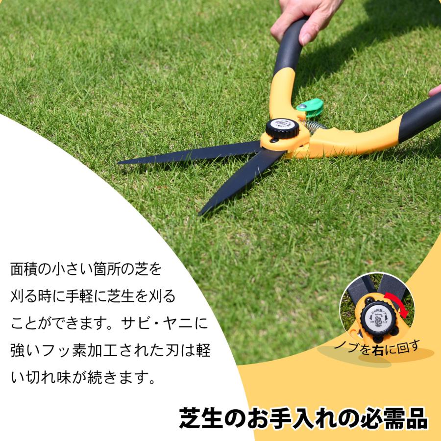 サボテン 芝生ハサミ 両手タイプ 替え刃セット 芝生鋏 はさみ フッ素