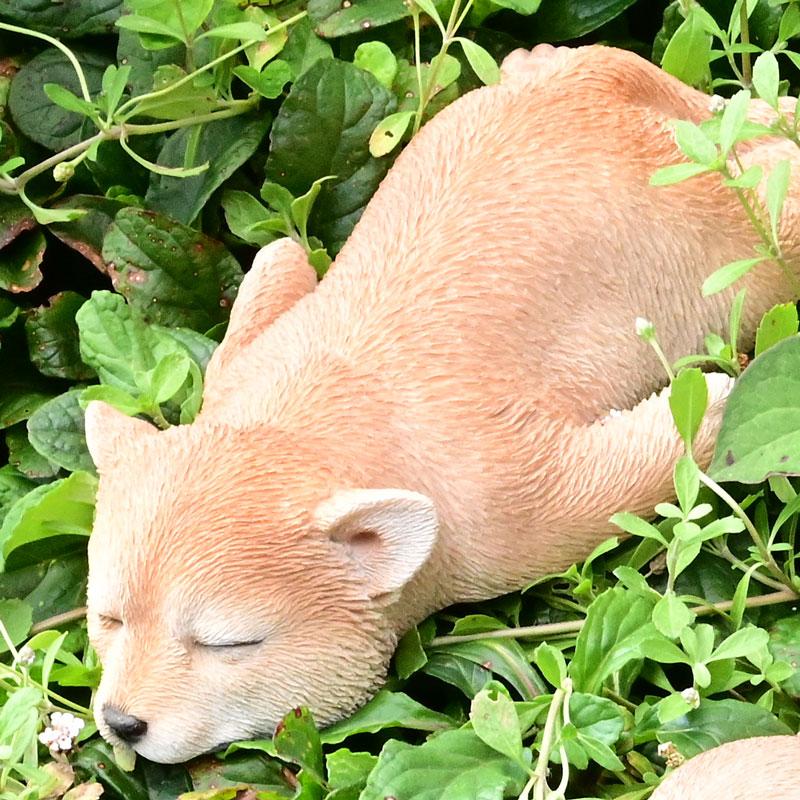 ガーデンオーナメント おひるねシリーズ 子犬 パグ 置物 オブジェ 屋外