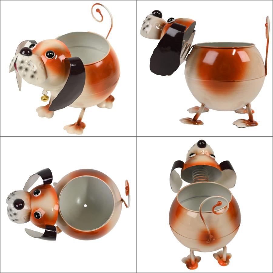 アニマルプランター ドッグ キャット 植木鉢 鉢底穴あり 金属製