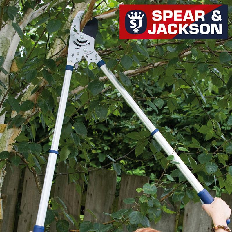 英国ブランド Spear＆Jackson 伸縮式ラチェット剪定鋏 アンビルタイプ MAX50mm 剪定はさみ 剪定ばさみ 剪定ハサミ 剪定バサミ 園芸 ガーデニング