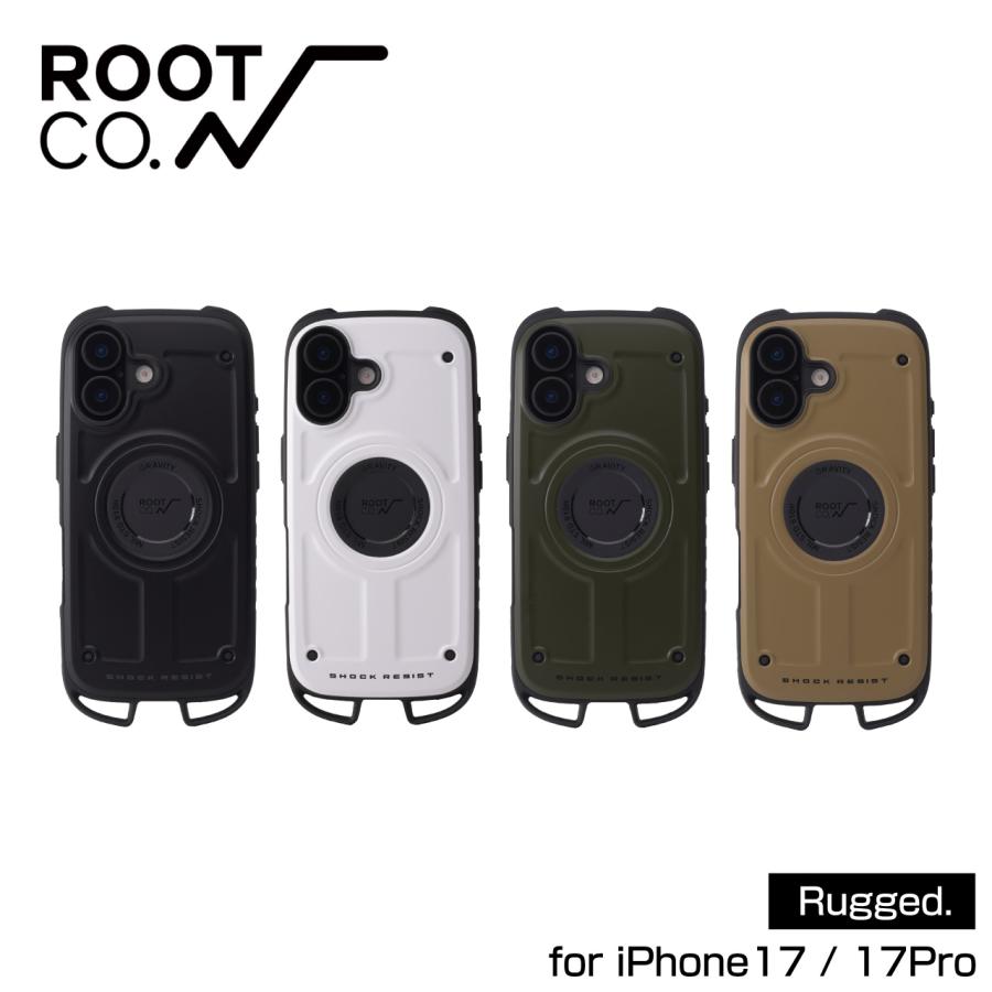 ROOT CO. ルートコー GRAVITY Shock Resist Case Rugged. iPhone17/17Pro専用 iPhoneケース ブラック ホワイト カーキ コヨーテ | ROOT CO.