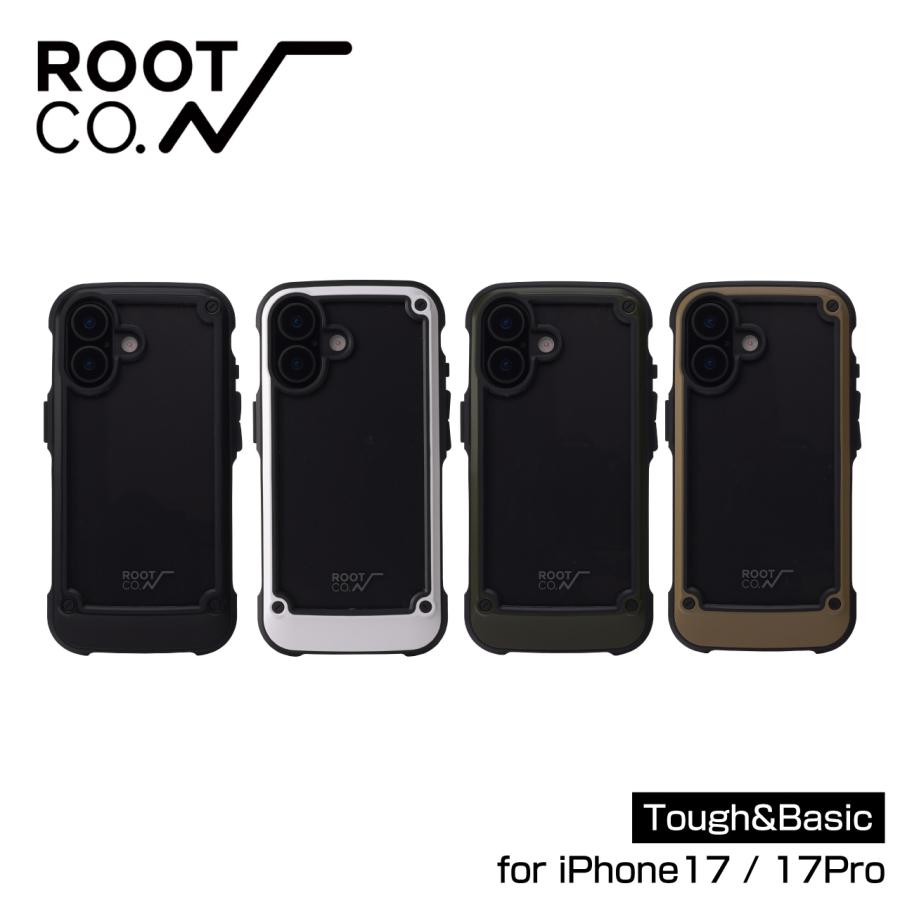 ROOT CO. ルートコー GRAVITY Shock Resist Tough & Basic Case. iPhone17/17Pro専用 iPhoneケース ブラック ホワイト カーキ コヨーテ | ROOT CO.