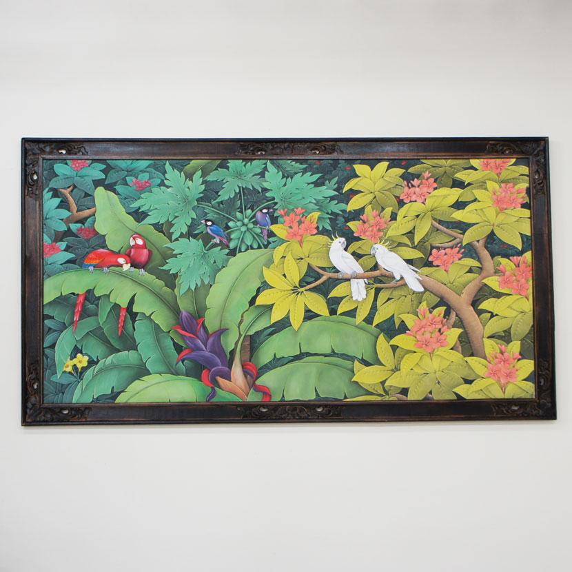 ※最終価格【美品】バリ アート 油絵（大1枚小3枚） アジアンリゾート 最終価格【美品】バリ アート 油絵（大1枚小3枚） アジアンリゾート