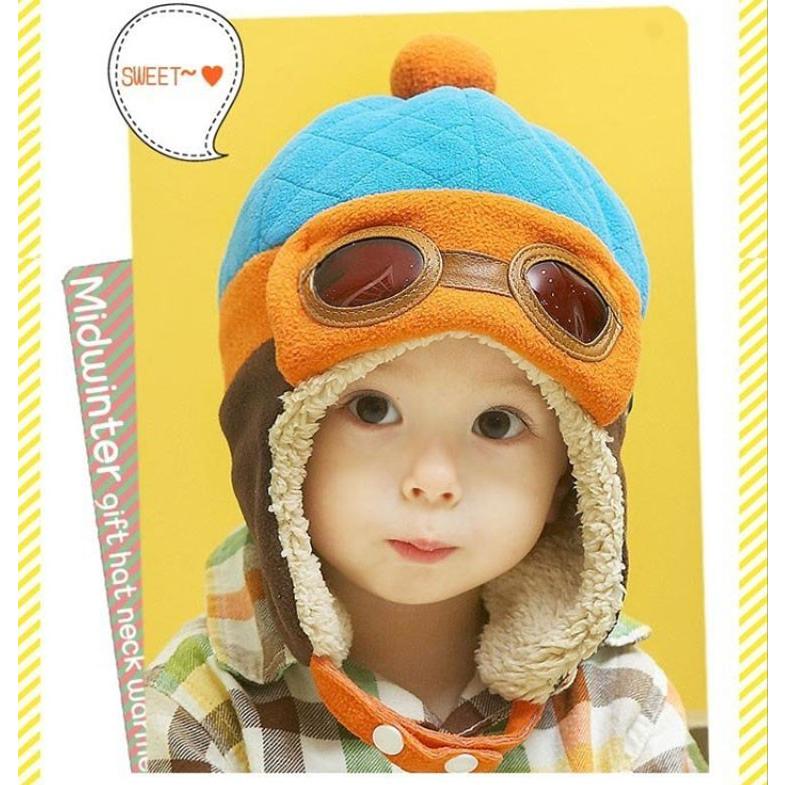 【在庫処分市】ニット帽 ベビー 赤ちゃん 男の子 女の子 パイロット 帽子 耳あて ニット帽子 キッズ 子 子供 かわいい 防寒 冬 プレゼント クリスマス 記念撮影 | 