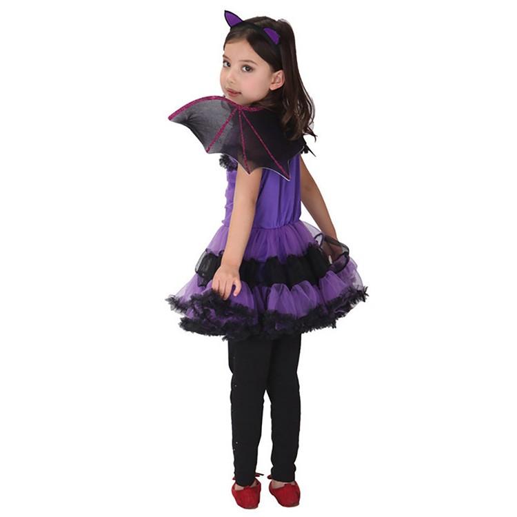 ハロウィン 仮装 子供 コスプレ 衣装 女の子 ドレス 魔女 コウモリ キッズ ワンピース チューシャ 翼 3点セット コスチューム デビル 変装 舞台服 |  | 03