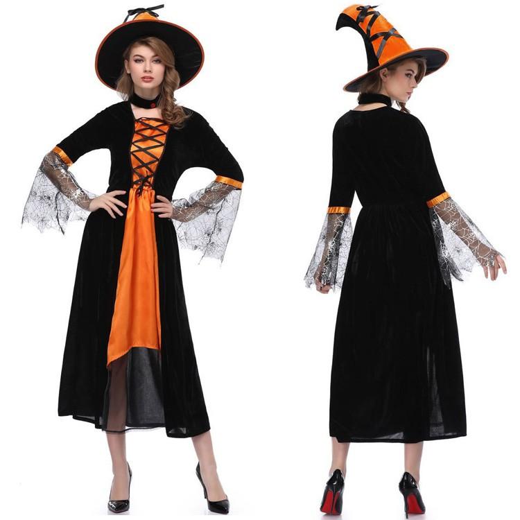 ハロウィン コスプレ 魔女 魔法使い ウィッチ 仮装 パーティー 悪魔 衣装 ドラキュラ 帽子 ドレス 大人用 レディース 2点セット 2480 バルサ堂ヤフーショップ店 通販 Yahoo ショッピング
