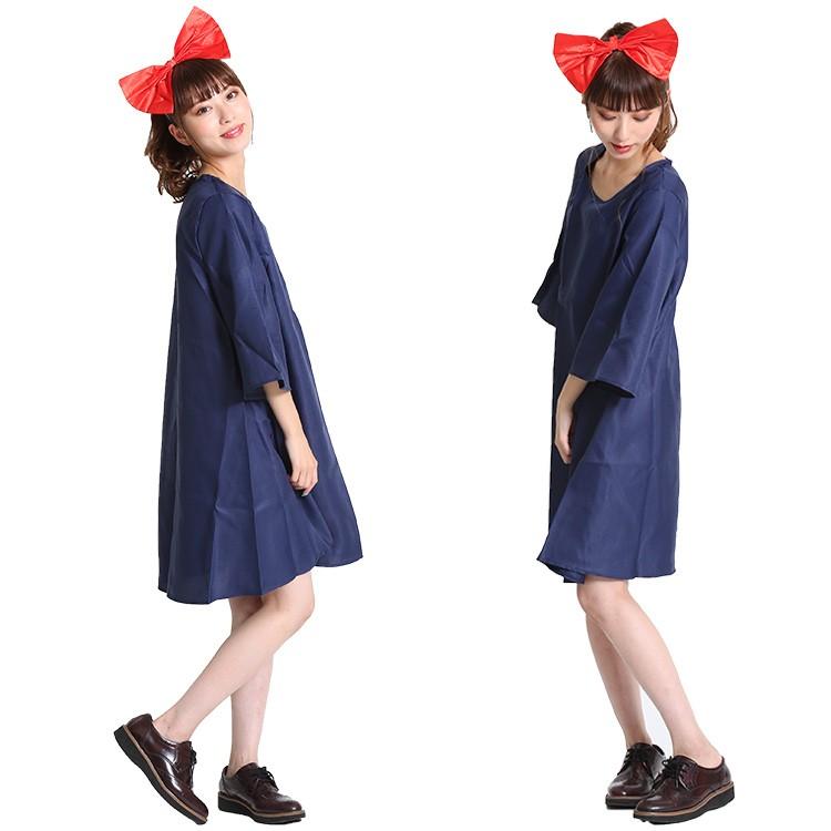 ハロウィン コスプレ 仮装 衣装 子供 レディース 魔女の宅配 コスチューム 魔女 グッズ  フリーサイズ ワンピース＋カチューシャセット |  | 06