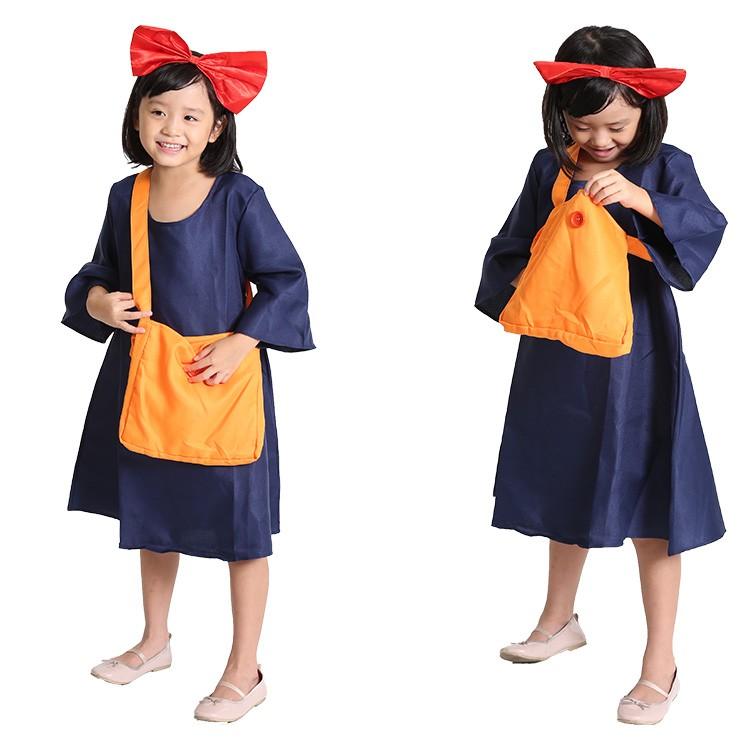 ハロウィン コスプレ 子供 仮装 衣装 女の子 魔女の宅急便 キキ 風 キッズ コスチューム グッズ フリーサイズ ワンピース バッグ カチューシャ ３点セット c バルサ堂ヤフーショップ店 通販 Yahoo ショッピング