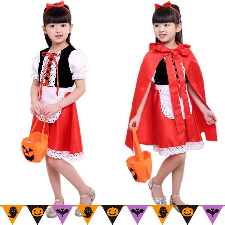ハロウィン 仮装 子供 コスプレ 衣装 女の子 赤ずきん コスチューム メイド キッズ かわいい 赤ずきんちゃん マント 上下４点セット 誕生日 プレゼント |  | 01