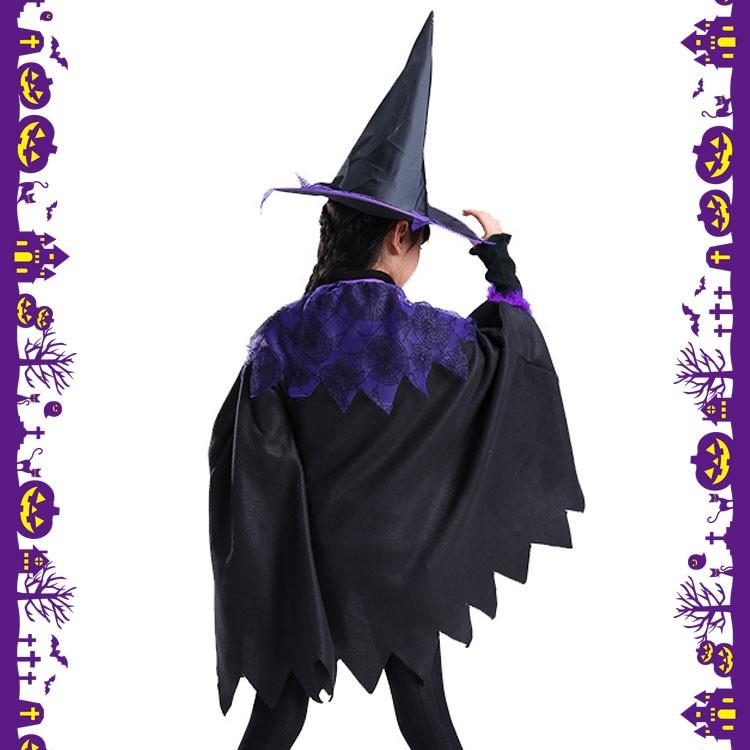 ハロウィン 仮装 子供 コスプレ 衣装 女の子 魔女 コスチューム ポンチョ マント  かわいい 女の子 イベント 変身 パーティー 誕生日 プレゼント |  | 02
