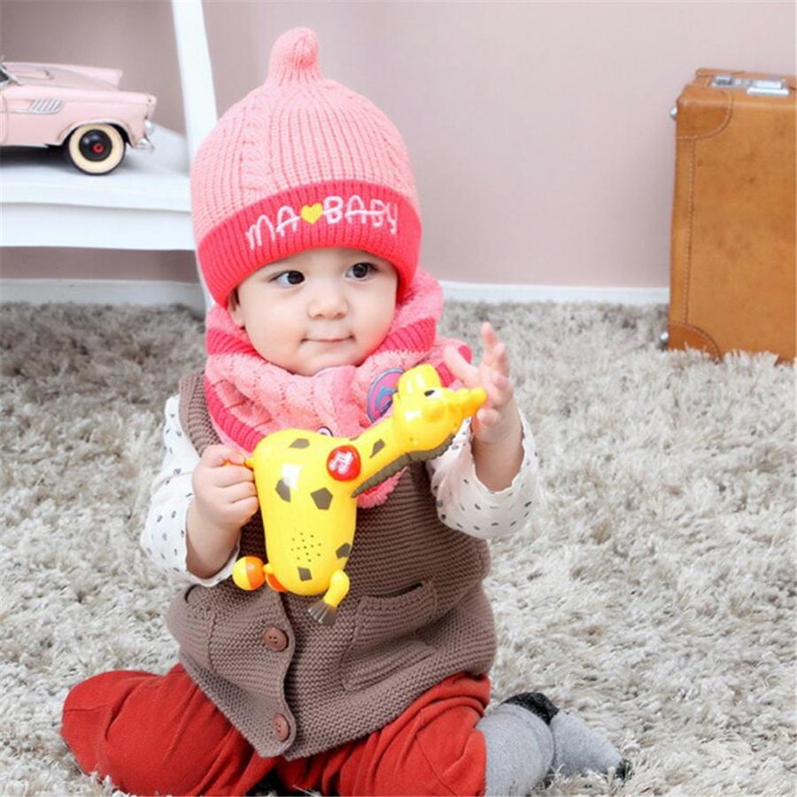 ニット帽 ベビー 赤ちゃん ネックウォーマー 秋冬 帽子 編み物 裏起毛 暖かい 男の子 女の子 ベビー用品 もこもこ ニット 出産祝い |  | 09