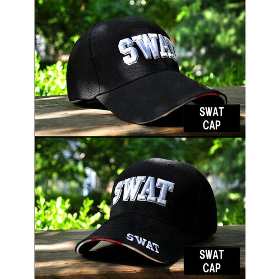 SWAT コスプレ キャップ 帽子 コス メンズ レディース 警察官 警官 ミリタリー ハロウィン 仮装 衣装 刺繍 男女兼用 送料無料 |  | 01