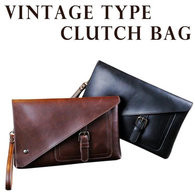 新色 クラッチバッグ メンズ 小さめ おしゃれ Puレザー 皮 革 レザー かばん バッグ 小物入れ 薄型 ハンドバッグ ヴィンテージ風 ストラップ 父の日 Aynaelda Com