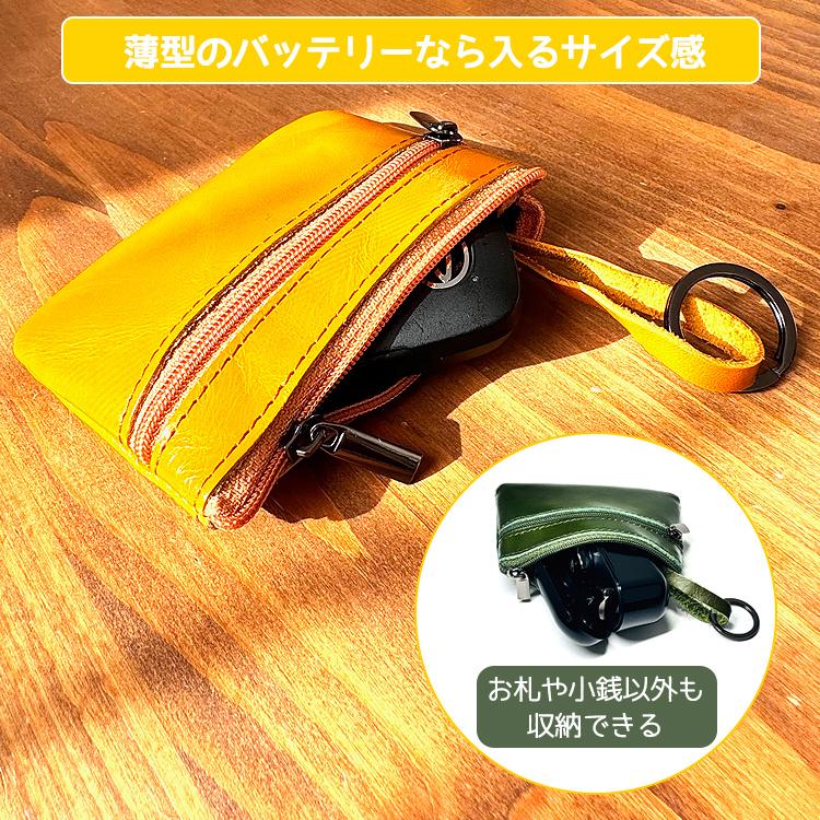 本革 コインケース 小銭入れ メンズ 革 牛革 キーリング付き ファスナー 小さい 薄い |  | 06