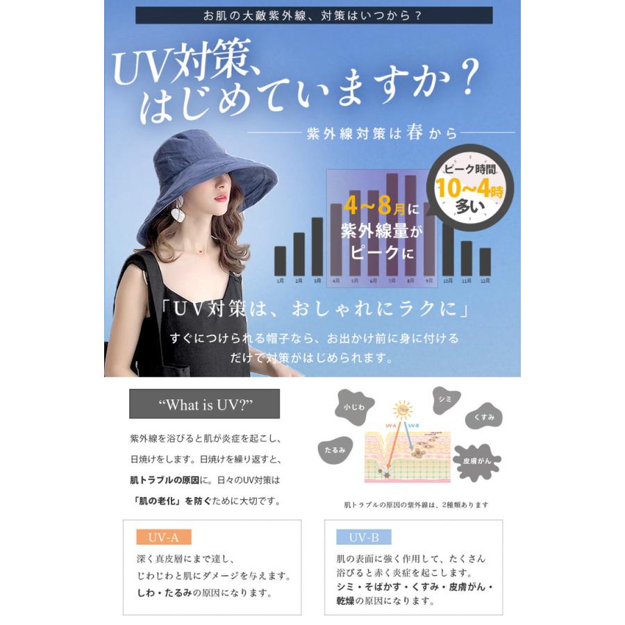 帽子 紫外線カット レディース UVカット 日よけ 折りたたみ つば広 uv 日焼け防止 春 夏 秋 ハット つば広帽子 おしゃれ 母の日 農作業 あご紐 サイズ調整可能 |  | 05